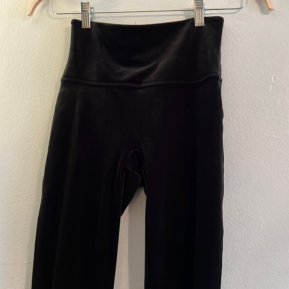 Black velvet leggings